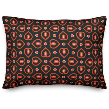 Heart Pattern in Red Throw Pillow