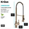 Britt Commercial Style 3-Function Pull-Down 1-Handle 1-Hole Kitchen Faucet, Spot Free Antique Champagne Bronze (Touchless Ksf-1691sfacb)