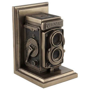Vintage Camera Bookend, Steampunk Statue
