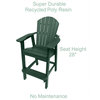 Phat Tommy Tall Adirondack Chairs Set of 2, Poly Outdoor Bar Stool Chairs, Hunter Green