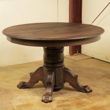 Antique Round Oak Pedestal Table - Full Refinish