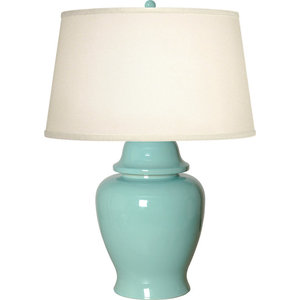 Cookie Jar Navy Transitional Table Lamps Other By Barbara Ginger Jar Lamp Teal Ivory Faux Silk