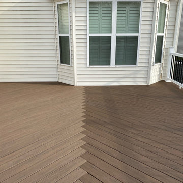 TimberTech Dark Roast Deck & Belgard Paver Patio in Lake Villa, IL