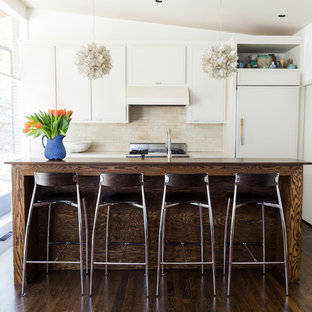 Midcentury Design Elegant Gallery Kitchen Ideas midcentury modern kitchen designs midcentury modern galley dark wood floor and brown floor kitchen photo