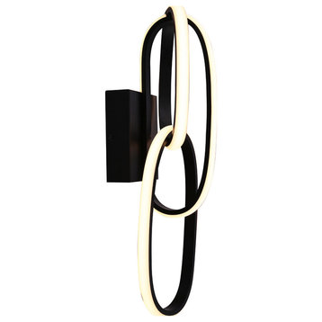 Circa 1 Light Wall Sconce in Black