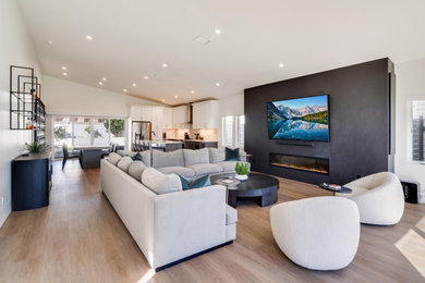 Inspiration for a contemporary living room remodel in Orange County