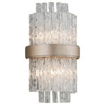 Corbett Lighting - Corbett Chime 2-Light Wall Sconce in Silver Leaf Polished Stainless - This 2-light wall sconce from Corbett is a part of the Chime collection and comes in a silver leaf polished stainless finish. Light measures 8" wide. Uses two candelabra bulbs up to 60 watts each.  For indoor use. Item includes a 1 Year Limited Manufacturer Warranty. This item ships in 2-3 days if in stock.  This light requires 2 , 60W Watt Bulbs (Not Included) UL Certified.
