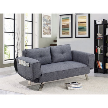 Lifestyle Solutions Serta Morrison Convertible Sofa in Dark Gray Fabric