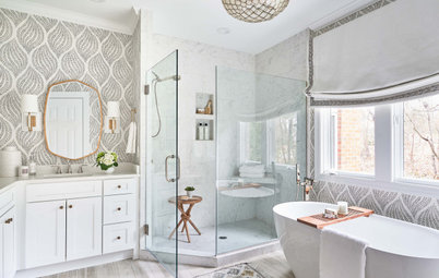 Before and After: 4 Bathrooms That Wow With Wallpaper