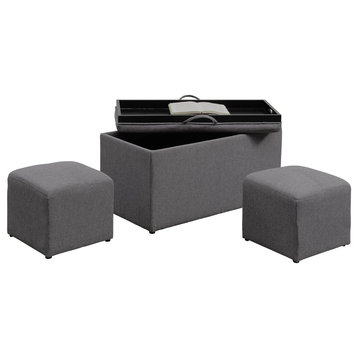 Designs4Comfort Sheridan Storage Bench With Reversible Tray And 2 Side Otto