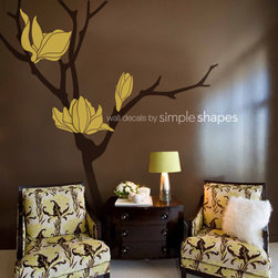 Magnolia Flower Branch Decal - Wall Decals
