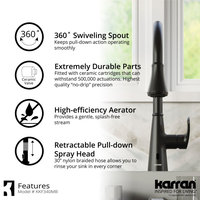 Karran Touchless One-Handle Triple Function Sprayer Faucet, Matte Black