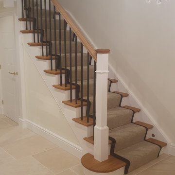 Bespoke Staircase with Bamboo Treads and Metal Spindles