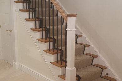 Bespoke Staircase with Bamboo Treads and Metal Spindles