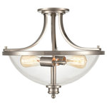 Millennium - Millennium 3622-BN Two Light Semi-Flush Mount, Brushed Nickel Finish - There is standard overhead lighting, and then there are design choices that take overhead lighting to a whole new level. Semi-flush fixtures create design opportunities and creative innovative lighting solutions for any room. Light bulbs are not included.