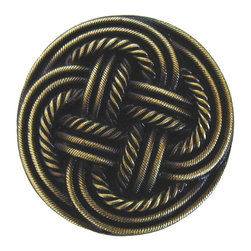 Inviting Home Inc. - Classic-Weave Knob, Antique-Style Brass - Cabinet And Drawer Knobs
