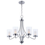 Maxim - Mod 5-Light Chandelier, Satin Nickel - This Mod 5-Light Chandelier from Maxim has a finish of Satin Nickel and fits in well with any Transitional style decor.