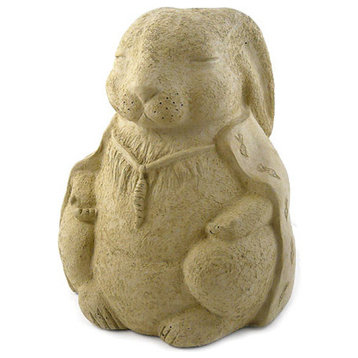 Meditating Buddha Rabbit Cast Stone Garden Statue