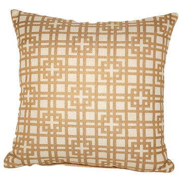 Soji Square Throw Pillow, 18x18, 90/10 Duck Insert Pillow With Cover