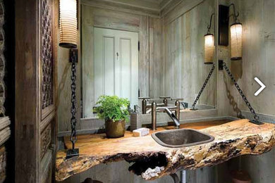 Inspiration for a country powder room in Denver.