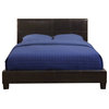 Modus Furniture Ledge Upholstered Platform Bed with Square Headboard in Chocolat