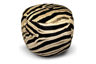Zebra Skin Pouffe