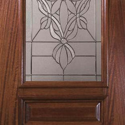 Prehung Single Door 96 Wood Mahogany Evangeline Arch Top Arch Lite - Front Doors