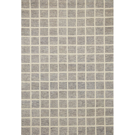 Chris Loves Julia x Loloi Polly Slate/Ivory Area Rug, 9'-3" X 13'