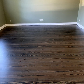 GREAT RIVER: WIDE PLANK HEART PINE REFINISHED W/ CUSTOM STAIN & BONA TRAFFIC HD