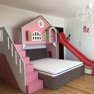 Bespoke modern girl fitted bedroom Pink
