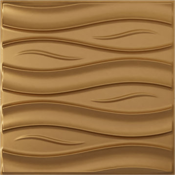 Swell EnduraWall Decorative 3D Wall Panel, 19.625"Wx19.625"H, Gold