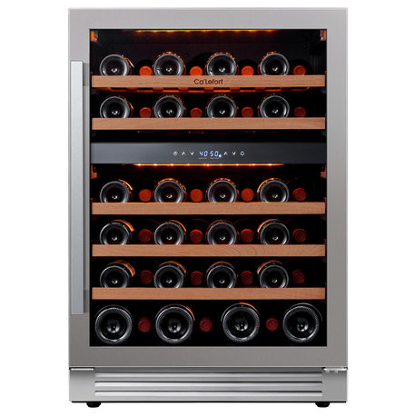 Ca'Lefort 24" 46-Bottle Built-In Wine Cooler Dual Zone Refrigerator Low Noise