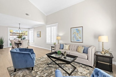 Example of a transitional home design design in Orange County