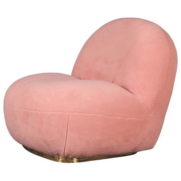 Maye Modern Pink Sherpa Accent Chair