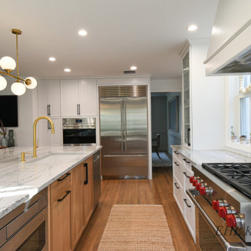 White Oak Kitchen with White Cabinetry & Modern Details