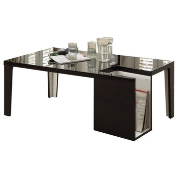 Furniture of America Lucio Contemporary Wood Coffee Table with Storage in Black