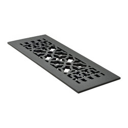 Reggio Register - Reggio Register 614, Black Cast Iron, No Holes - Registers Grilles And Vents