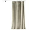 Extra Wide Blackout Velvet Curtain Single Panel, Cool Beige, 100"x120"