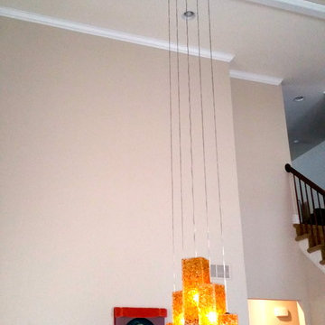Blown Glass Chandelier - Art Glass Chandelier - Art Glass Lighting - Install NJ