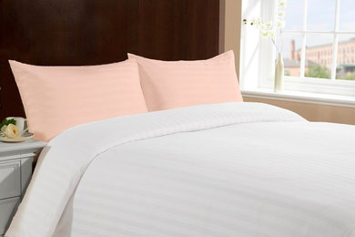 Lasin Bedding 300TC 100% Cotton Pillow Cases, Standard, Peach