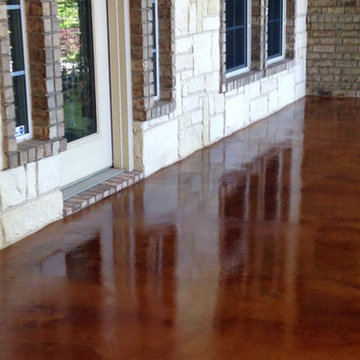 Stained Concrete Walkway and Porch