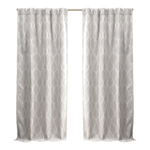 Nicole Miller Soft Trellis Hidden Tab Top Curtain Panel Pair
