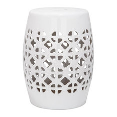 Safavieh Circle Lattice Garden Stool, White