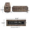 Hemmingway Outdoor Rectangular Fire Pit With Tank Holder, Brown Wood Pattern