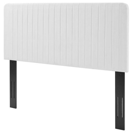 Tufted Headboard, King Size, Fabric, White, Modern Contemporary, Bedroom Master
