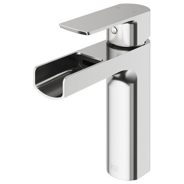 VIGO Ileana Single Hole Bathroom Faucet, Brushed Nickel