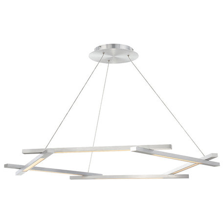 Modern Forms Metric 48" LED Chandelier, Brushed Aluminum