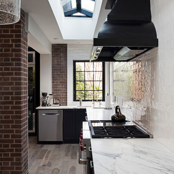 Statuary Marble and Custom Range Hood