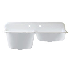 Randolph Morris 47" Cast Iron Double Bowl Farmhouse Sink - Kitchen Sinks