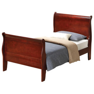 Aico Furniture Cortina Sleigh Bed Honey Walnut Victorian Sleigh Beds By Greatfurnituredeal Houzz